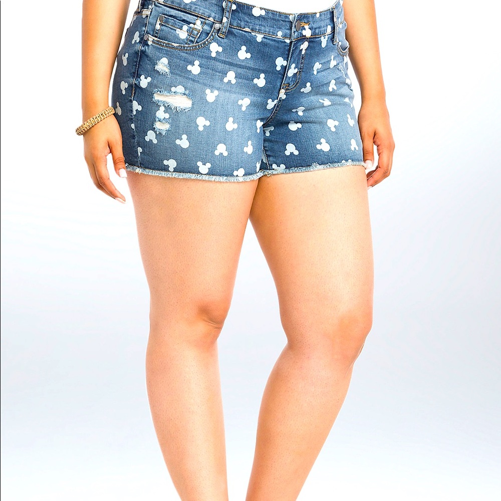 EUC Torrid 3.5" Disney MickeyDistressed JeanShorts
